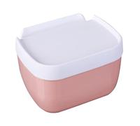 MCMUZKZS Soporte de Papel Higiénico de Pared con Estante, Caja de Almacenamiento Sin Perforaciones, Dispensador Autoadhesivo, Rosado