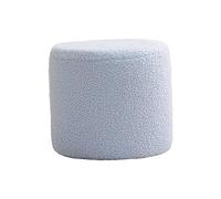 MCMUZKZS Taburete Otomano con Reposapiés, Pequeño Taburete Cilíndrico, Taburete para Cambiarse de Zapatos, Taburete Estable Antideslizante, Banco, Sofá, Tabure, Azul, Individual