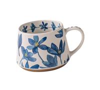 MCMUZKZS Taza de Café/té con Diseño Floral Original, de Cerámica, Ideal para Navidad O Cumpleaños. Taza Azul con Diseño Floral para Café O Té, Perfecta para He, Soltero, Individual