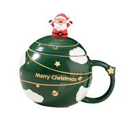 MCMUZKZS Taza de Cerámica Navideña, Taza de Café, Taza de Té, Taza Creativa para Bebidas, Taza Navideña Linda para La Familia, Niños Y Adultos, Día de Acción D, Verde, tal como se describe