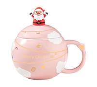 MCMUZKZS Taza de Cerámica Navideña, Taza de Café, Taza de Té, Taza Creativa para Bebidas, Taza Navideña Linda para La Familia, Niños Y Adultos, Día de Acción D, Rosa, tal como se describe