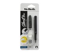 McNeill - Ghost Pen - Pluma estilográfica borrable para la escuela y el día a día | Para diestros y zurdos | Tinta borrable térmicamente, ergonómica, recargable (juego negro)