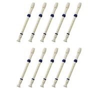 Mcnhbdgg 10X Estudiantes Plastico 8 Agujeros Grabadora Soprano Flauta Beige con Palillo de Limpieza