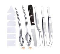 Mcnhbdgg 12 Herramientas de Chef para Emplatar, Cucharas para Lloviznar, Pinzas de Cocina, Cucharas de Dibujo de Acero Inoxidable para Uso