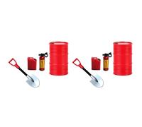 Mcnhbdgg 2X Mini Pala, Tanque de Combustible, Tambor de Aceite, Extintor de Incendios, Decoración para SCX24 C10 JLU 1/24 RC Car