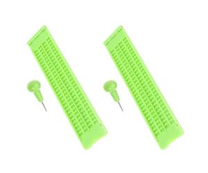 Mcnhbdgg 2X Tablero de Escritura Braille de 4 LíNeas y 28 Celdas con Stylus Braille, PráCtica PortáTil para Suministros de Aprendizaje para Ciegos