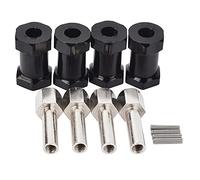 Mcnhbdgg 4Pcs Aluminio RC Coche 12Mm Adaptador de CombinacióN de ExtensióN de Adaptador de Unidad de Cubo de Rueda Hexagonal para 1/10 RC Crawler SCX10 D90, Negro 20Mm