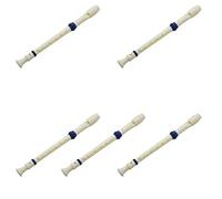 Mcnhbdgg 5X Estudiantes Plastico 8 Agujeros Grabadora Soprano Flauta Beige con Palillo de Limpieza