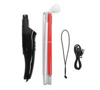 Mcnhbdgg Bastón de Guía Plegable con Voz Electrónica Reflectante Roja para Evitar Obstáculos, Versión en Inglés para Personas Ciegas.