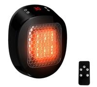 Mcnhbdgg Calefactor Cerámico con Termostato y Temporizador de 12 H, Calefactor de Enchufe con Mando A Distancia, para Habitaciones de Hasta 10 M²/25 M³, Enchufe Europeo, Enchufe UE A