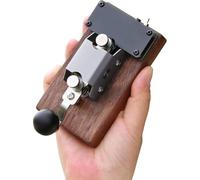 Mcnhbdgg Clave Telegráfica Morse Profesional, Entrenador de Clave Morse CW, Recordatorio de Sonido y Luz, con Conector de 3.5 Mm, Soporte de Suspendida para Enseñanza y Comunicación.