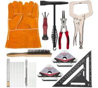 Mcnhbdgg Herramientas de Soldadura para MIG, Martillo Cincelador, Guantes de para Soldar, Escuadra de Velocidad, Abrazadera de Soldadura, Soporte para Esteatita, Imán de Soldadura