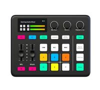 Mcnhbdgg Mezclador de Audio G1, Sintonizador, Ordenador para Juegos, Tarjeta de Sonido, Iluminación RGB, Ordenador, Teléfono Móvil, Transmisión en, Grabación, Universal A
