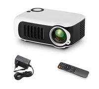 Mcnhbdgg Miniproyector Portátil para Cine en Casa, Proyector de Vídeo LED 3D, 4K, 1080P, Proyector para Videojuegos con Puerto HD para TV Box, Enchufe de la UE.