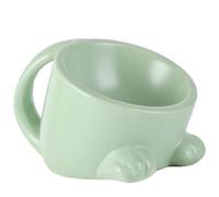 Mcnhbdgg Outdoor Garden Ceramic Pet Bowl Non-Slip Feeding Dish For Cats Dogs Pet Supplies Green