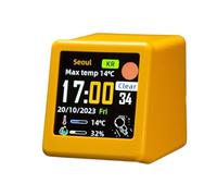 Mcnhbdgg Reloj de Escritorio Animado WiFi con Clima, Temperatura, Humedad y Hora. Animación GIF de Reloj de Escritorio con Pantalla