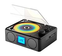 Mcnhbdgg Reproductor de CD Portátil con Altavoz Bluetooth Inalámbrico, Radio FM de 87,5-108 MHz, Reproductor de Música con Despertador.
