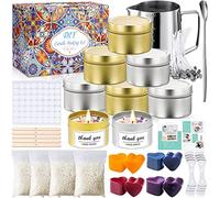 McNory Kit de Fabricación para Velas - Herramienta de Bricolaje con 50 Mechas Caseras, 1 Jarra, 8 Frascos, 56 Pegatinas y 2 Soportes