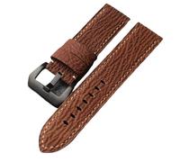 MCNVNEFSAW Correa de piel tiburón hecha a mano, 20, 22 y 24 mm, estilo vintage, compatible for el brazalete for PAM111 441 for hombre correa de reloj(Brown Brack Buckle,22mm)