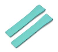 MCNVNEFSAW Correa de reloj de caucho FKM CTS de 16 mm, 18 mm, 19 mm, 20 mm, 21 mm y 22 mm, for hebilla plateada de mariposa de liberación rápida y corte a medida. Cierre(Cyan No Buckle,21mmx18mm)