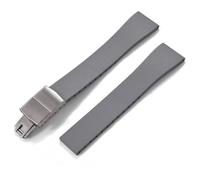MCNVNEFSAW Correa de reloj de caucho FKM CTS de 16 mm, 18 mm, 19 mm, 20 mm, 21 mm y 22 mm, for hebilla plateada de mariposa de liberación rápida y corte a medida. Cierre(Grey With Buckle,22mmx18mm)