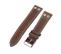 MCNVNEFSAW Correa de reloj de cuero vintage de 18 mm, 19 mm, 21 mm, 20 mm, 22 mm y 24 mm for cierre de liberación rápida y remaches color marrón café. correa de reloj(Coffee,22mm)