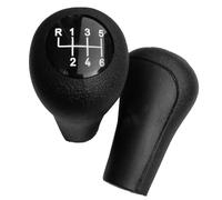 MCNVNEFSAW Perilla de cambio marchas cuero for coche, 5 y 6 velocidades, Power Sport, compatible for BMW E30, E32, E34, E36, E38, E39, E46, E53, E60, E63, E83, E84, E90, E91 M3(Black 6speed)