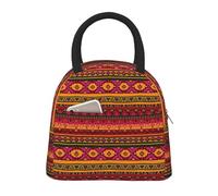 MCosu Lonchera grande aislada para mujer, reutilizable, bonita lonchera para hombres, a prueba de fugas, estampado bohemio de arte popular mexicano