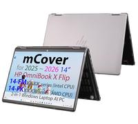 mCover Funda rígida Solo Compatible con HP OmniBook X Flip 14-FMxxxx 14-FKxxxx 2 en 1 (con bisagra de 360°) 2025+ (no Compatible con ningún Otro Modelo HP), Transparente