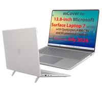 mCover Funda solo compatible con Microsoft Surface Laptop 7 Windows 2024+ de 13.8 pulgadas con CPU ARM y Copilot+ alimentado por IA (no compatible con otros modelos de superficie), transparente