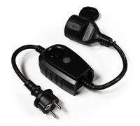 McPower Enchufe Adaptador con Sensor de crepúsculo | IP44, Temporizador 1-9 Horas, fácil instalación para iluminación Exterior, 3680W, Protección contra Salpicaduras