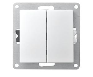 McPower Interruptor de serie | Flair | 2-fach 250V~/10A Montaje empotrado - Ideal para diversos estilos de decoración, blanco