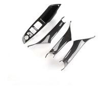 MCQNDS Manija de Puerta Interior Cubierta Embellecedora para Manija Puerta Coche Pegatina Protectora para Reposabrazos Accesorio Interior para B&MW 5 Series F10 F18 F11 2011-2017 LHD (Carbon 4pcs)
