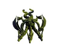 MCQWOMFQAK 1pc 24cm 3D Printed Three Headed Dragon Model Winged Standing Pose Fantasy Creature Figurine Detailed Desk Decor Collectible Gift