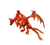 MCQWOMFQAK 1pc 3D Printed Laser Multicolor Gradient Three Headed Dragon Figurine Fantasy Creature Model Desk Decor Collectible Gift(Rot)