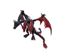MCQWOMFQAK 1pc 3D Printed Laser Multicolor Gradient Three Headed Dragon Figurine Mythical Creature Model for Indoor Office Desktop Decoration Room Decor(Nero)