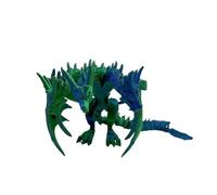MCQWOMFQAK 1pc 3D Printed Laser Multicolor Gradient Three Headed Dragon Figurine Mythical Creature Model for Indoor Office Desktop Decoration Room Decor(Green)