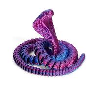 MCQWOMFQAK 3D Printed Crystal Dragon Snake Fidget Toy Articulated Flexible Joint Sensory Stress Relief Desk Decor Office Gift(Laser Purple,7 3/8)