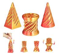 MCQWOMFQAK 3PCS 3D Printed Puzzle Cone Fidget Toy with Passthrough Pyramid Design Optical Illusion Sculpture Stress Relieving Desk Toy Gift(Flame Red)