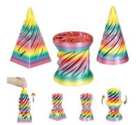 MCQWOMFQAK 3PCS Impossible Pyramid Cone 3D Printed Spiral Fidget Sculpture Mind Teasing Puzzle Stress Relief Toy Unique Office Decor(6)