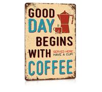MCQWOMFQAK Coffee Bar Sign Vintage Aluminum Metal Sign for Kitchen Cafe Wall Decor Retro Espresso Decor Gift for Him Men Man Cave Bar Decor 8 X 12 in