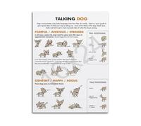 MCQWOMFQAK Dog Behavior Signals Poster Canine Body Language Chart Infographic Guide for Pet Training and Education Wall-Art(Framed,16x24inch(40x60cm))