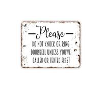 MCQWOMFQAK No Soliciting Door Sign Please Do Not Knock Metal Tin Sign Vintage Rustic Wall Art for Porch Entrance Apartment Privacy 8 X 12 inch