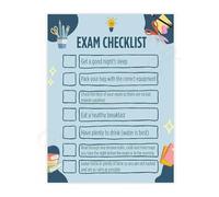 MCQWOMFQAK Test Prep Checklist Poster Final Exam Study Schedule Canvas Wall-Art for Student Bedroom and Home Office(Unframed,12x18inch(30x45cm))