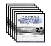 MCS (65506 Industries Gallery Aluminum 12.5 by 12.5-Inch Album Cover Frame in Black, Pack of 6