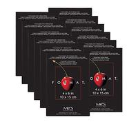 MCS Format - Portarretratos Cuadrado de 10 x15 cm, veta de Madera Negra, Marco de Fotos para Fotos, pósteres e Impresiones artísticas (Paquete de 12)