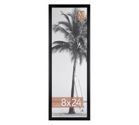 MCS Foundation - Marco de póster tradicional negro de 8 x 24 pulgadas, vertical y horizontal, para colgar en la pared, marco grande para fotos, panorámicas, carteles e impresiones artísticas (paquete