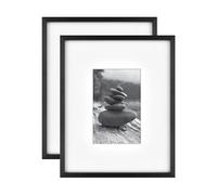 MCS Foundry - Marco de pared de metal negro mate de 8 x 10 pulgadas a 4 x 6 pulgadas (paquete de 2)