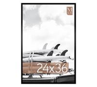 MCS Marco para Póster de Películas Foundation 61,0 x 91,4 cm, Marco de Madera Negra Tradicional, Fijación a Pared Vertical y Horizontal, Marco Grande para Pósteres de Películas y Arte (Paquete de 1)