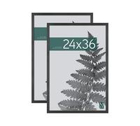 MCS Marco para Póster de Películas Studio Gallery 61,0 x 91,4 cm, Aspecto de Madera Negra, Madera MDF, Fijación a Pared Vertical y Horizontal, Marco Grande Películas y Arte (Paquete de 2)